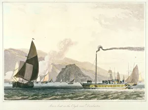 Steamboat Prints: Steamboat on the Clyde near Dumbarton, c1814. Artist: William Daniell