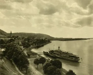 Steamboat Prints: Steamboat on the Danube at Hainburg, Lower Austria, c1935. Creator: Unknown