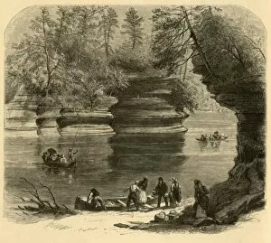 Waud Alfred Rudolph Gallery: Steamboat Rock, Wisconsin River, 1874. Creator: Alfred Waud