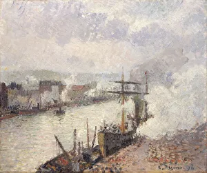 Steamboat Prints: Steamboats in the Port of Rouen, 1896. Creator: Camille Pissarro