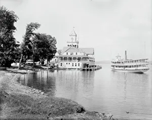 Boathouse Prints: Steamer landing, Lake Chautauqua, between 1880 and 1899. Creator: Unknown