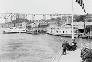Passenger Steamer Prints: Steamer landings, Poughkeepsie, N.Y. c1908. Creator: Unknown