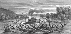 Bates Hw Prints: Steamer on the Mississippi; A Naturalist's Excursion in Wisconsin