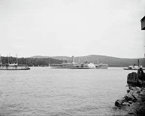Sidewheeler Prints: Steamer New York passing through Highlands