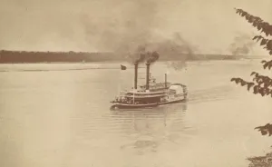 River Mississippi Prints: Steamer R. E. Lee Racing with Natches When Nearing St. Louis, ca. 1870