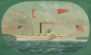 Steam Ship Gallery: Steamer 'St. Lawrence', 1850. Creator: James Bard