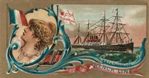 Flags Gallery: Steamship La Champagne, French Line, from the Ocean and River Steamers series (N83