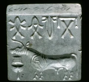 Reconstruction Prints: Steatite seal with Bull, Indus Valley, Mohenjo-Daro, 2500 - 2000 BC