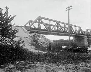 Illinois United States Prints: Steel bridge over Illinois River at Pearl, Ill. 1901 Oct 11. Creator: Unknown