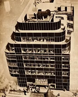 Steel, concrete and glass, make modern buildings, 1935