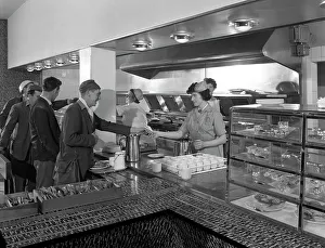 Food And Drink Prints: Steelworks canteen, Park Gate, Rotherham, South Yorkshire, 1964. Artist: Michael Walters