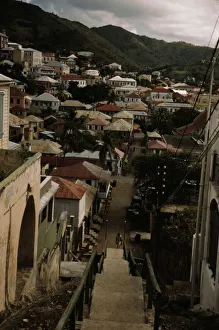 One of the steep hillside streets, Charlotte Amalie, St. Thomas Virgin Islands, 1941. Creator: Jack Delano