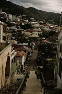 One of the steep hillside streets, Charlotte Amalie, St. Thomas Virgin Islands, 1941. Creator: Jack Delano