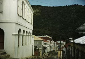 One of the steep streets on the hillsides, Charlotte Amalie, St. Thomas Island, Virgin Islands