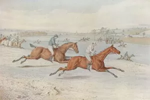 A Steeplechase: The Start. Off they Go - with white for choice, 1827. Artist: Henry Thomas Alken