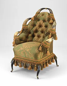 Texas Prints: Steer Horn Armchair, 1870 / 80. Creator: Unknown