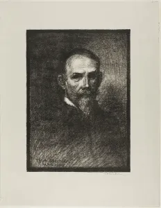 Steinlen, Frontal View, Head to the Right, 1859. Creator: Theophile Alexandre Steinlen Steinlen, Frontal View, Head to the Right, 1859. Creator: Theophile Alexandre Steinlen