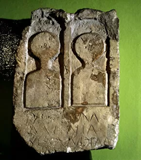 Images Dated 17th July 2012: Stela carved in an ashlar made in limestone, from the Oppidum of Pamplona