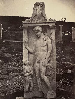 Gravestone Gallery: Stele from the Kerameikos Cemetery, Athens, early 1880s. Creator: William James Stillman