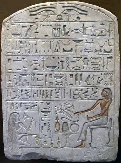 Hieroglyphic Prints: Stele of Pepi, chief of the potters, Ancient Egyptian, 18th century BC