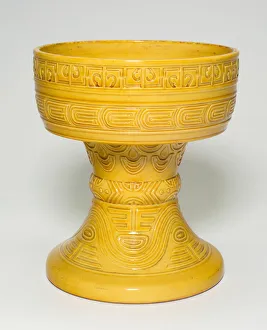 Item Gallery: Stemmed Bowl (dou), Qing dynasty (1644-1911), Qianlong reign (1736-95). Creator: Unknown