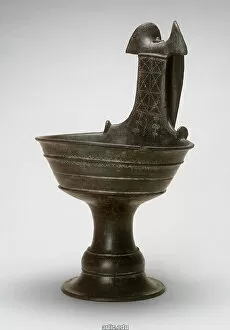 Terracotta Collection: Stemmed Kyathos (Drinking Cup), 550-525 BCE. Creator: Unknown