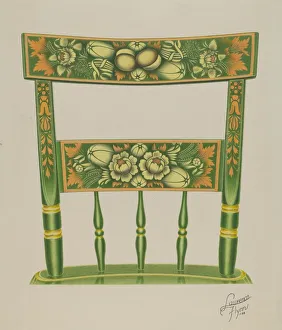 Back of Stencilled Chair, 1938. Creator: Lawrence Flynn