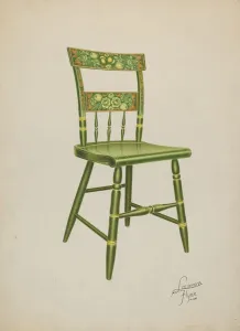 Stencilling Prints: Stencilled Chair - One of Set of Six, 1938. Creator: Lawrence Flynn