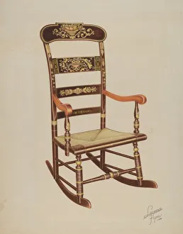 Stencilling Prints: Stencilled Rocker, 1938. Creator: Lawrence Flynn