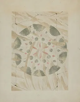 Holden Ray Prints: Detail of Stencilled Wall, c. 1937. Creator: Ray Holden