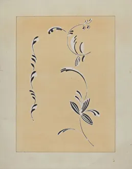 Stencilled Wall Decoration, c. 1936. Creator: Ray Holden