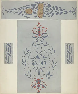 Pretty Gallery: Stencilled Wall (Detail), c. 1940. Creator: Alvin M Gully