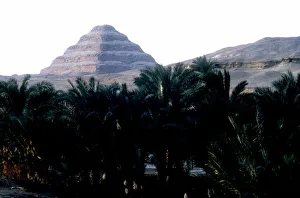 Step Pyramid of King Djoser behind the Niles flood plain, Saqqara, Egypt, 3rd Dynasty Step Pyramid of King Djoser behind the Niles flood plain, Saqqara, Egypt, 3rd Dynasty