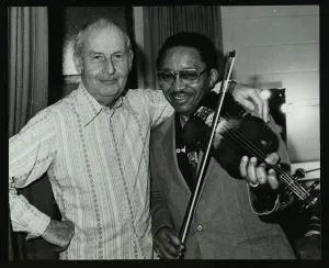 Stephane Grappelli and Claude Fiddler Williams at the Forum Theatre, Hertfordshire, 1980
