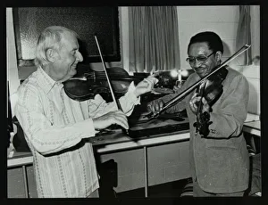 Stephane Grappelli and Claude Fiddler Williams at the Forum Theatre, Hertfordshire, 1980