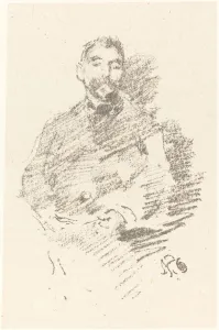 Rosenwald Collection Prints: Stephane Mallarme, 1892. Creator: James Abbott McNeill Whistler