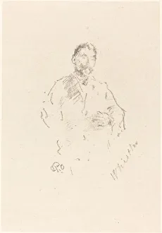Rosenwald Collection Prints: Stephane Mallarme, No. 2, 1892. Creator: James Abbott McNeill Whistler