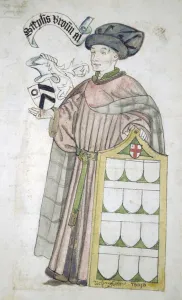 Leigh Prints: Stephen Broun, Lord Mayor of London 1438-1439 and 1448-1449, in aldermanic robes, c1450