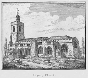 Lysons Prints: Stepney Church, c1792