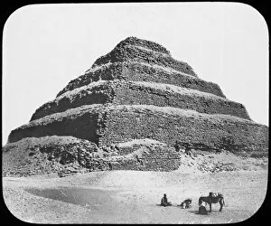 Al Jizah Collection: Stepped pyramid of King Djoser, Saqqara, Egypt, c1890. Artist: Newton & Co