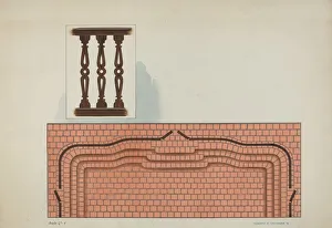 Rail Gallery: Steps Leading to Chancel Rail and Detail of Railing, San Luis Rey Mission Church, 1936