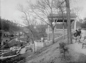 Park Bench Prints: Steps and Pavilion, Government Reservation