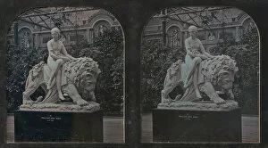 London Stereoscopic Co Collection: Stereograph, Crystal Palace, John Bells Una and the Lion, 1854-62