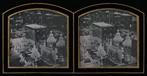 Chandeliers Gallery: Stereograph, Universal Exposition of 1855, Interior, Paris, 1855. Creator: Unknown