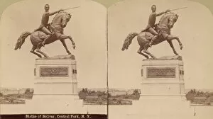 Stereographic View of Statue of Simon Bolivar by R. de la Cova, Central Park, New York