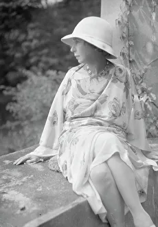 Portrait Photographs Prints: Stettheimer, Florine, Miss, seated outdoors, 1931 Aug. 19. Creator: Arnold Genthe