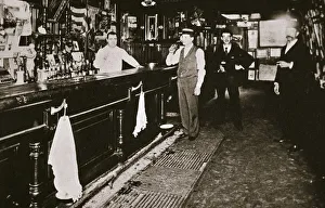 Brodie Prints: Steve Brodie in his bar, the New York City Tavern, New York City, USA, c1890s. Artist