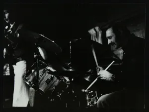 Alan Gallery: Steve Cook (bass guitar) and Alan Jackson (drums) playing at The Stables, Wavendon, Buckinghamshire