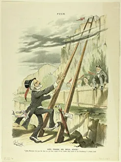 Newsprint Prints: And There He Will Stick!, from Puck, published April 6, 1887. Creator: Louis Dalrymple