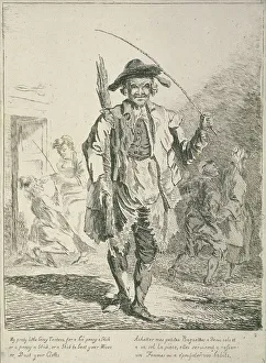 Beating Gallery: Stick seller, Cries of London, 1760. Artist: Paul Sandby